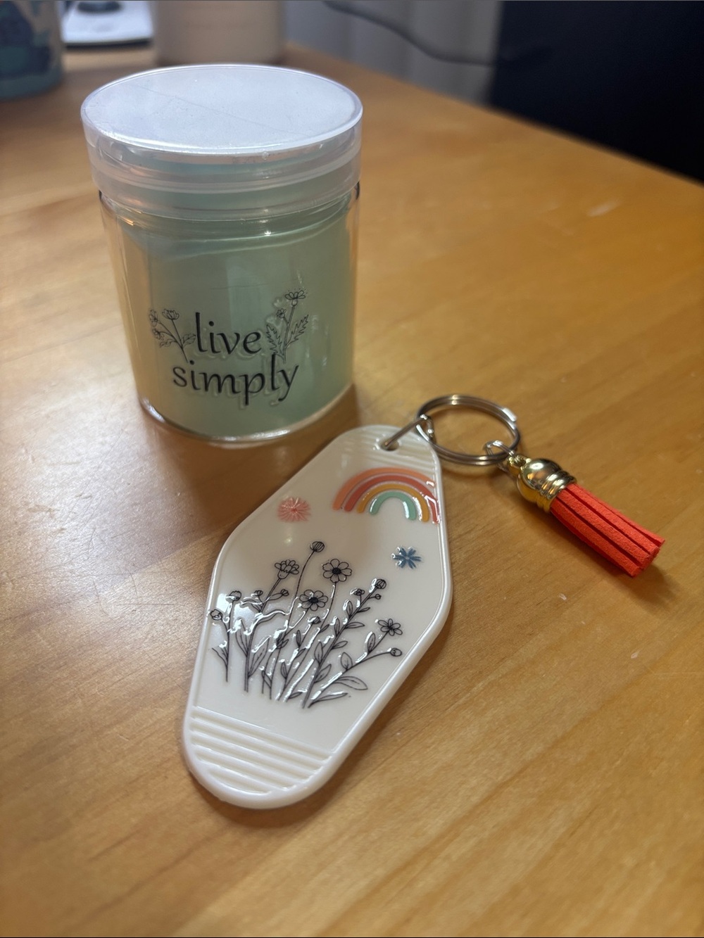 Motivational jar and keychain bundle handcrafted by me